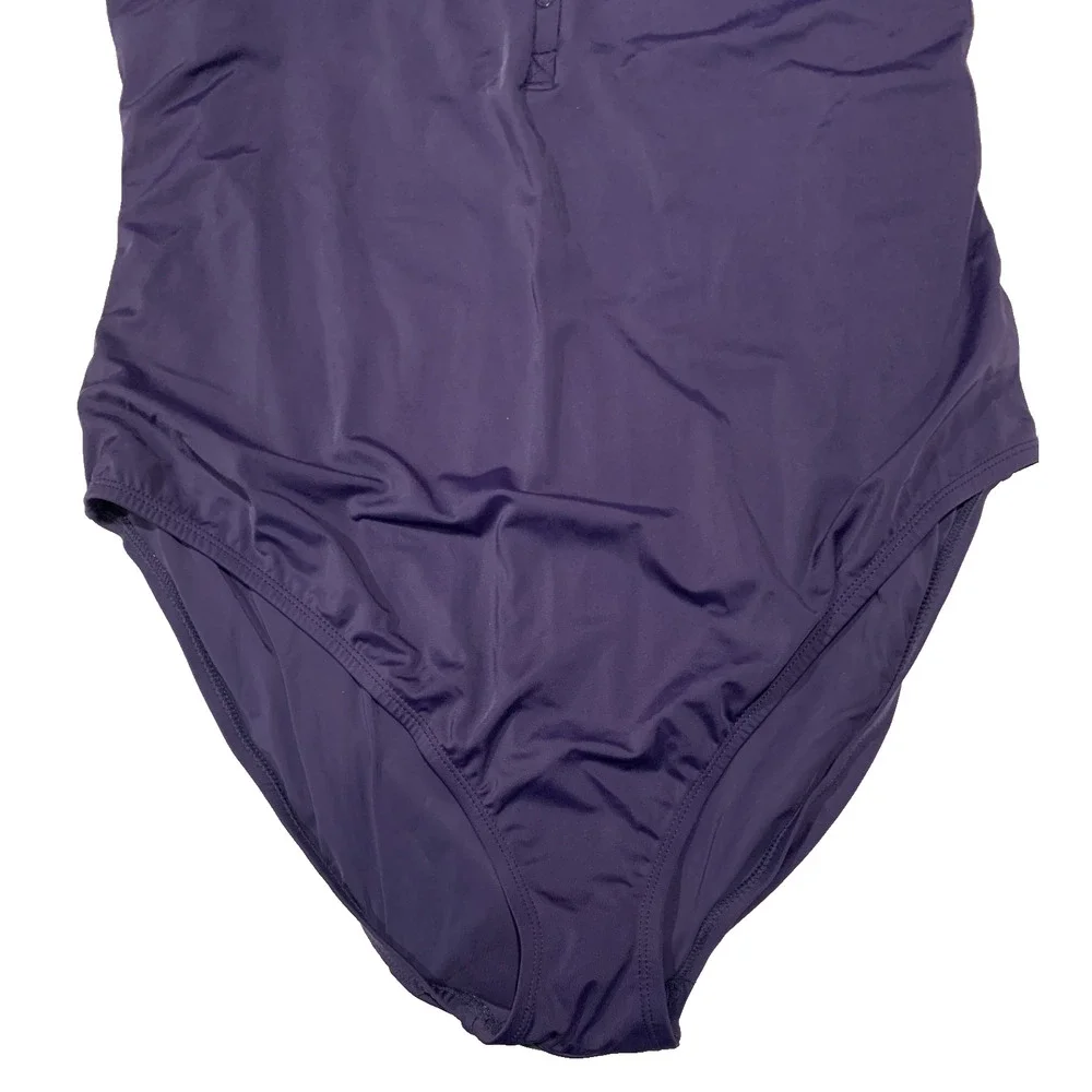 Andie Womens Malibu One Piece Swimsuit Size 20 XXXL NEW Navy Blue High Neckline